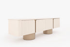 Venice Esszimmer Set – Keramik Esstisch, Sideboard, Spiegel & 6 Stühle in Beige